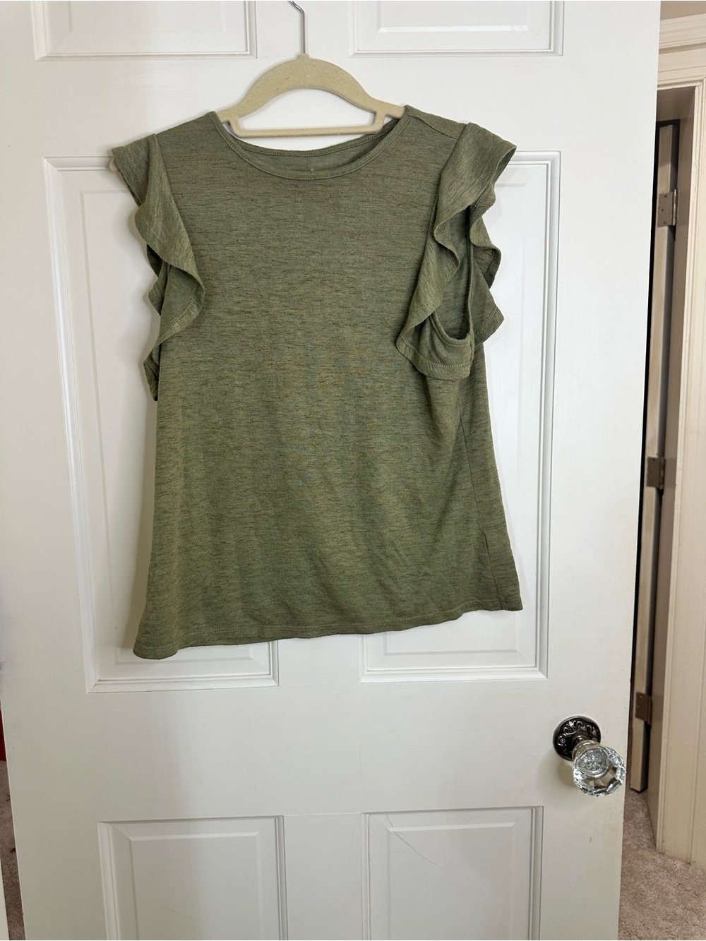 a new day Olive Green Ruffle Sleeve Tank Top
